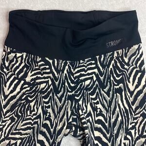 Stronger Black and White Zebra pattern Leggings Size S